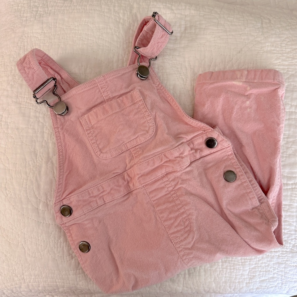 Hanna Andersson Pale Pink Corduroy Overalls 18-24M